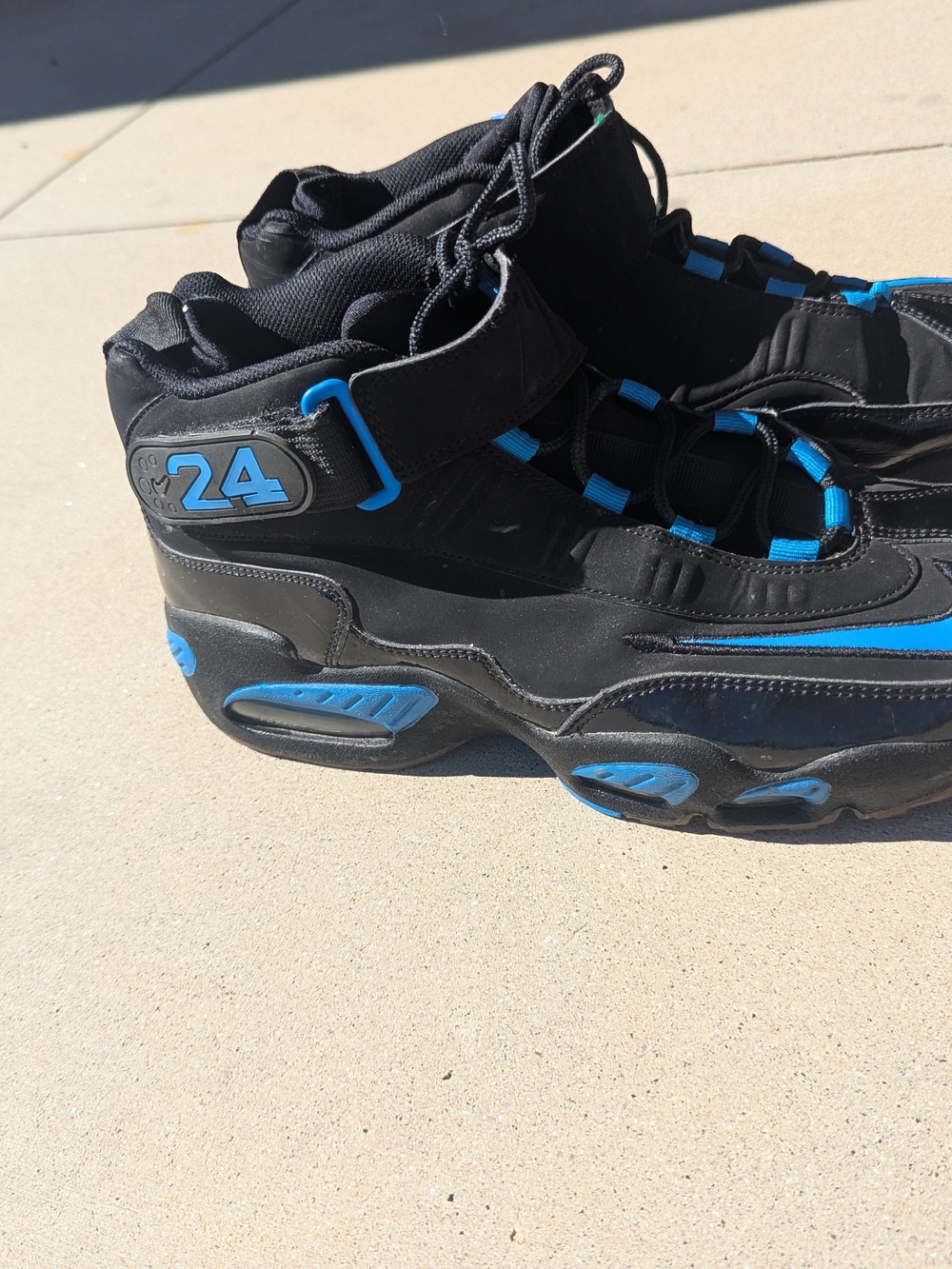 Nike Black and Blue High-Top Athletic Sneakers
